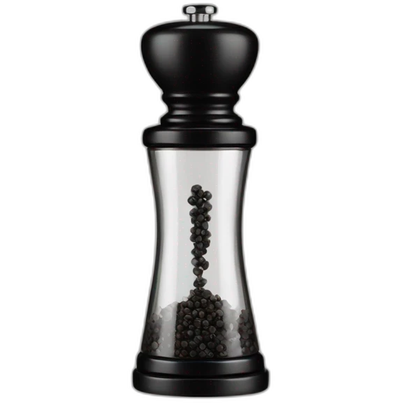 glass pepper mill with black pepper  emoji