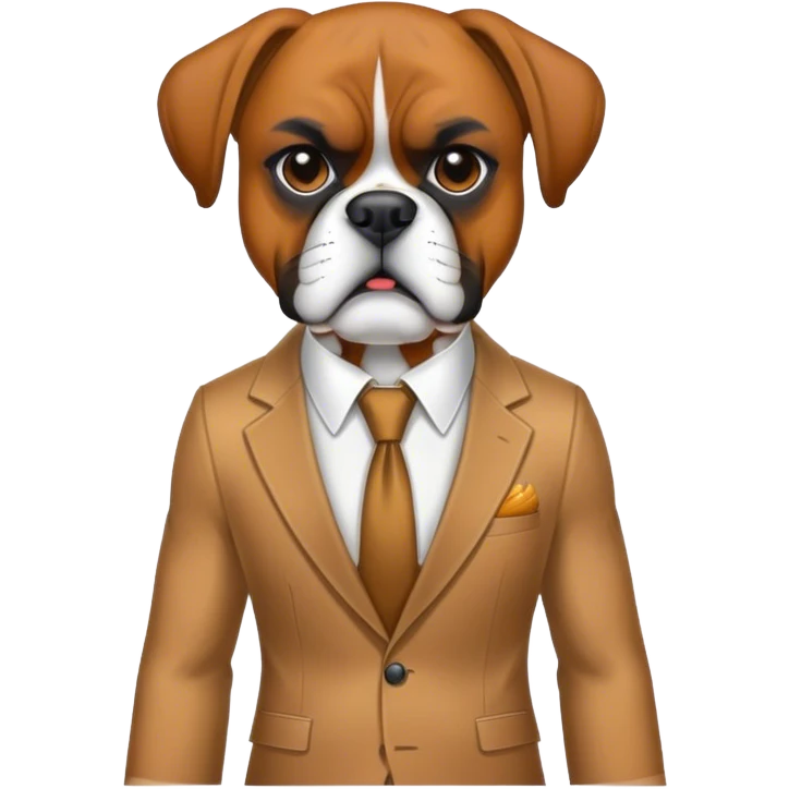 Boxer dog in a suit emoji