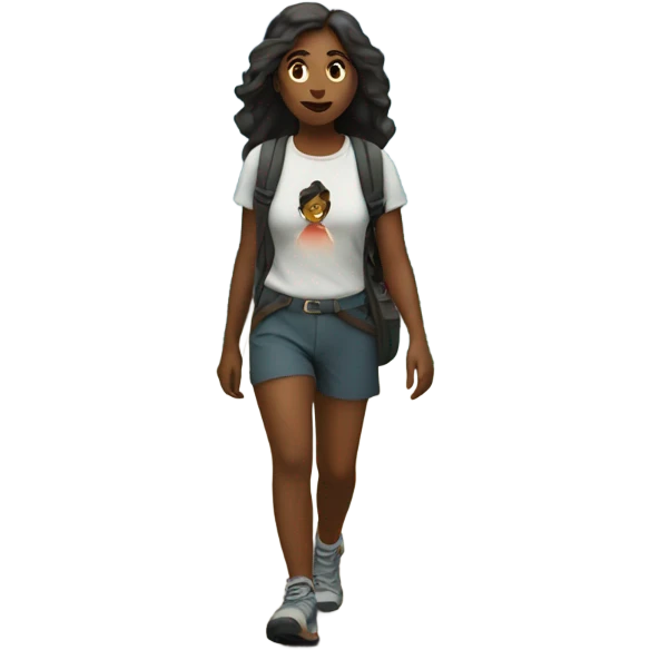 Girl walking mountains emoji