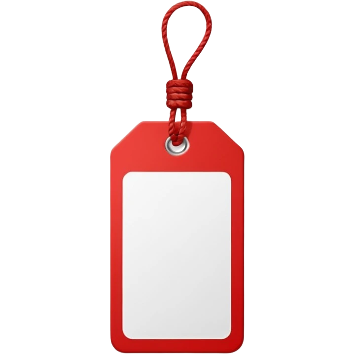 red white Price tag emoji