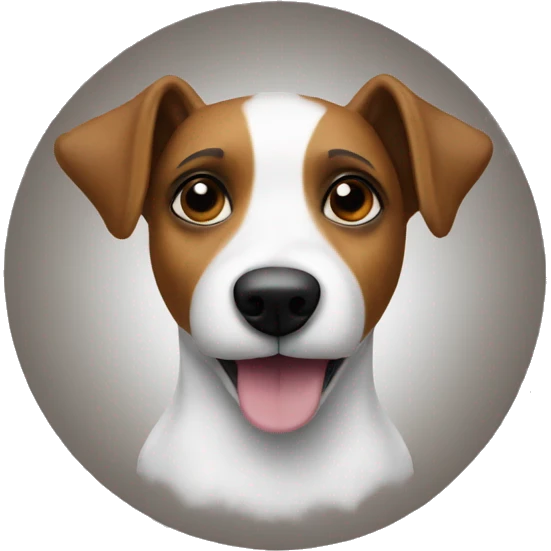 a jack russel with a giant teddy bear emoji