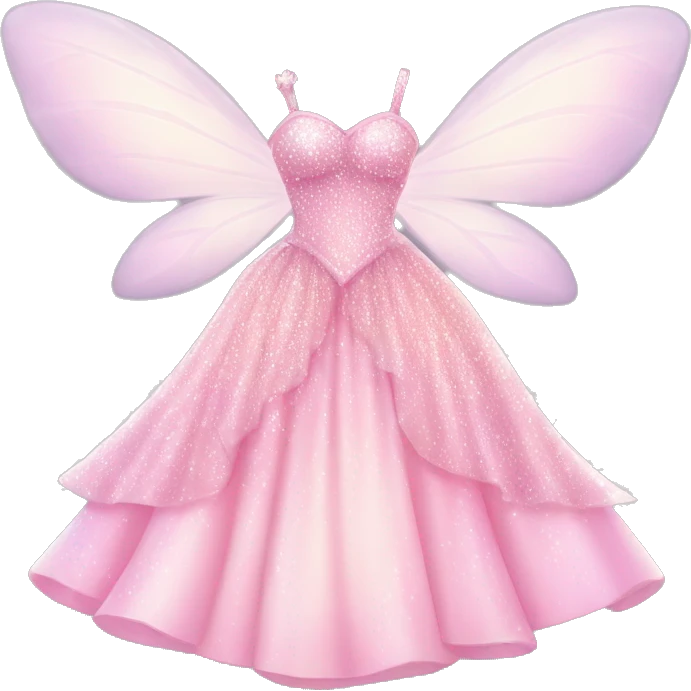 light pink fairy princess sparkly dress isolated dress emoji