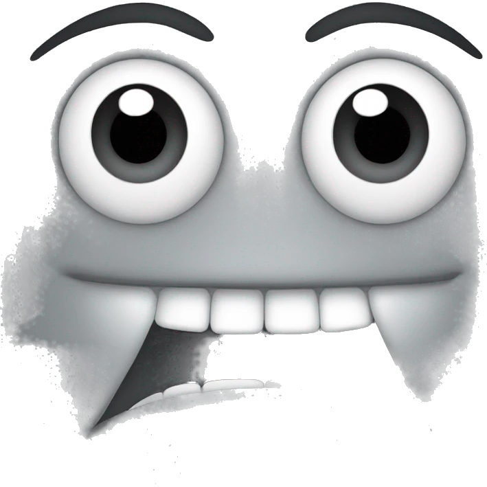 gray emoji, 2 eyes on face, mouth open, more eyes inside mouth emoji