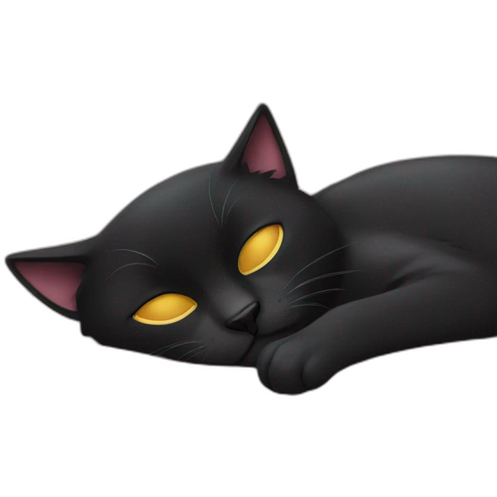 black-cat-napping emoji