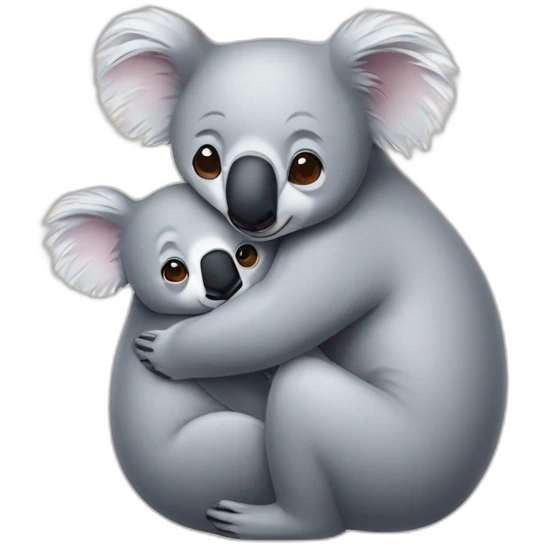 Koala hugging another koala emoji