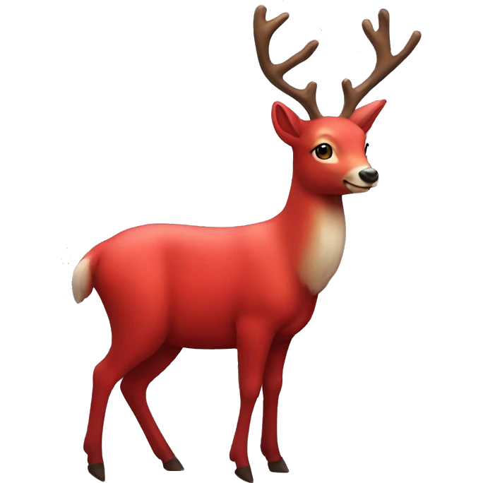 Red asthetic Christmas deer emoji
