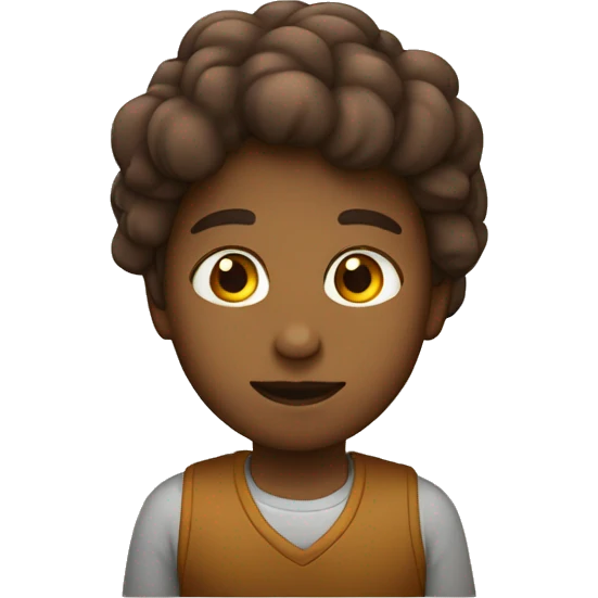 pelo marron y ojos amarillos emoji