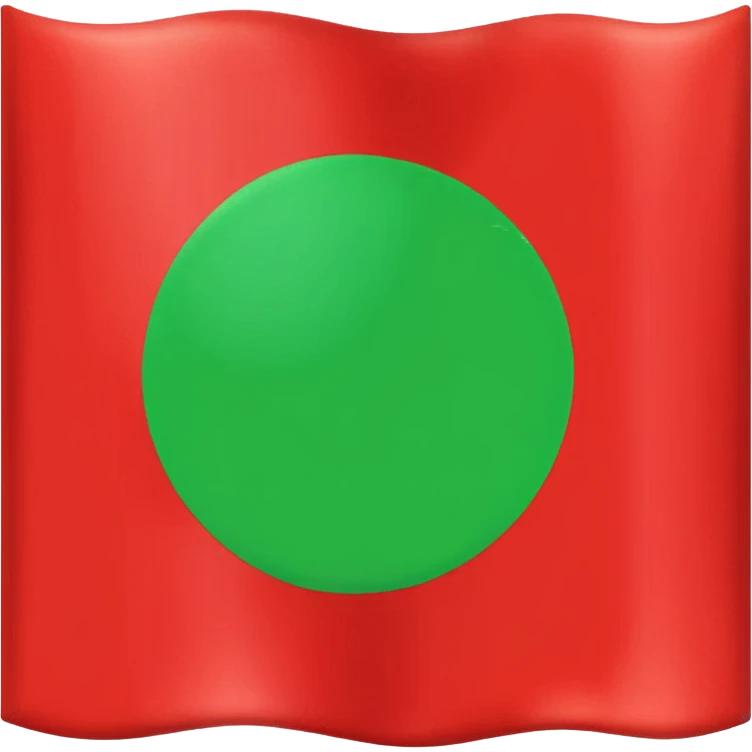 flag design with a red square and a green circle emoji