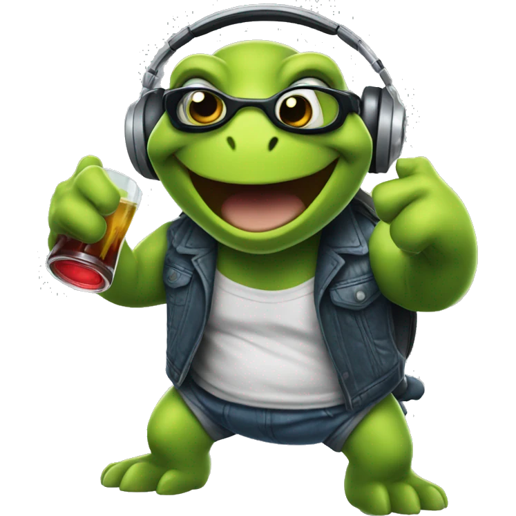 Dj turtle thums up emoji