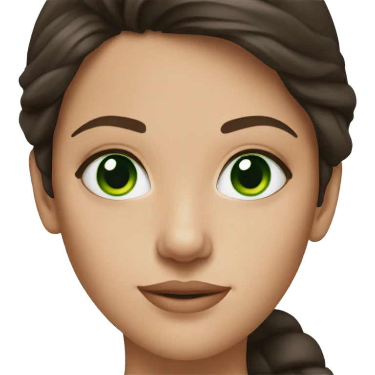 Brunette Model with Green eyes  emoji