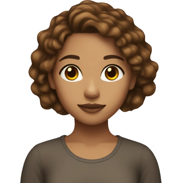 A lightskin girl with honey brown hair emoji