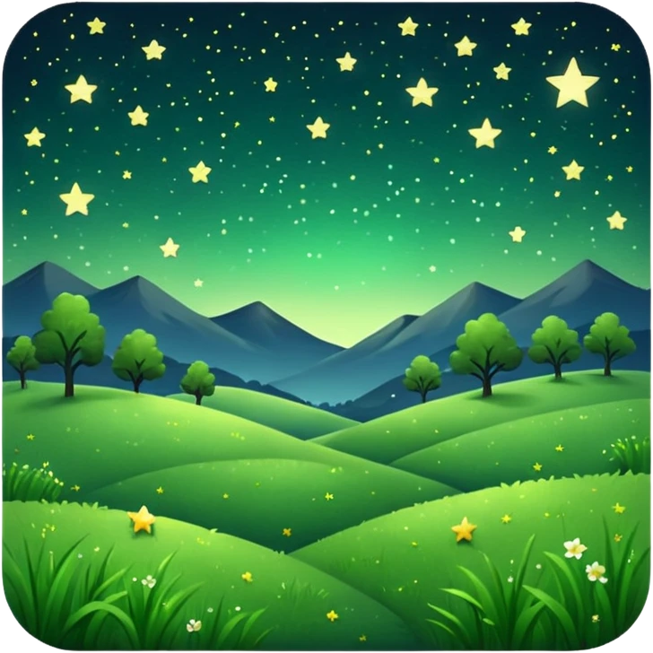 dark grassy meadow under stars emoji