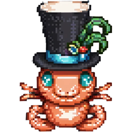 shrimp wearing a top hat emoji