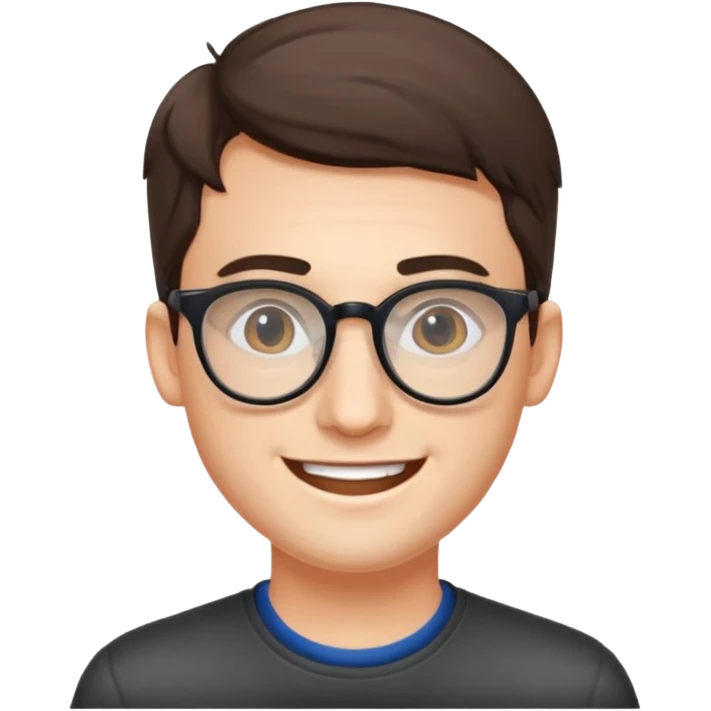 An outgoing marketer male in his late 20s, bespectacled and cheerful image emoji