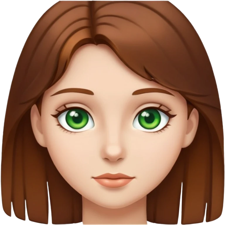 棕色头发，绿眼睛的少女 emoji