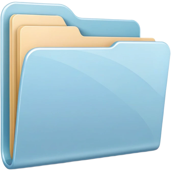 Mac folder icon in light pastel blue color emoji