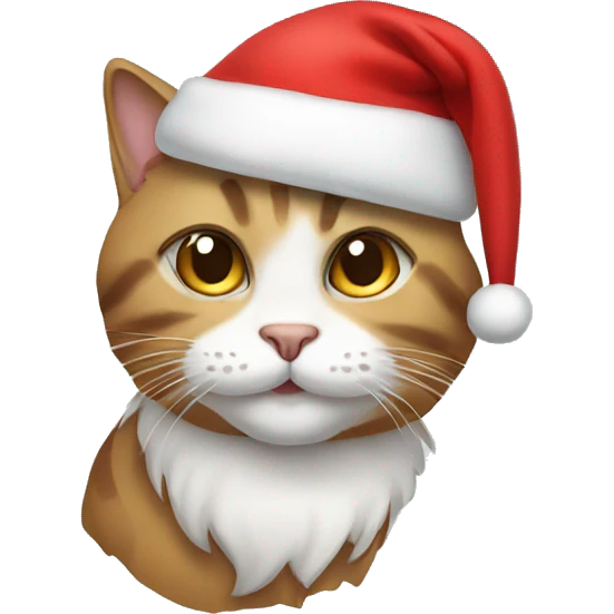 a cat emoji wearing a santa hat emoji