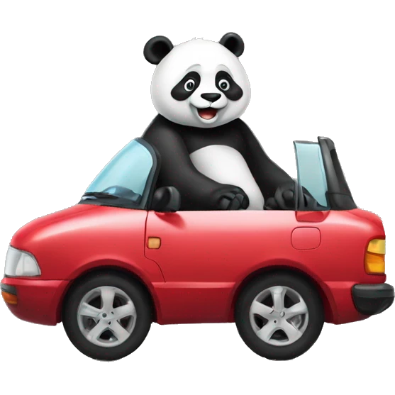 Panda on car emoji
