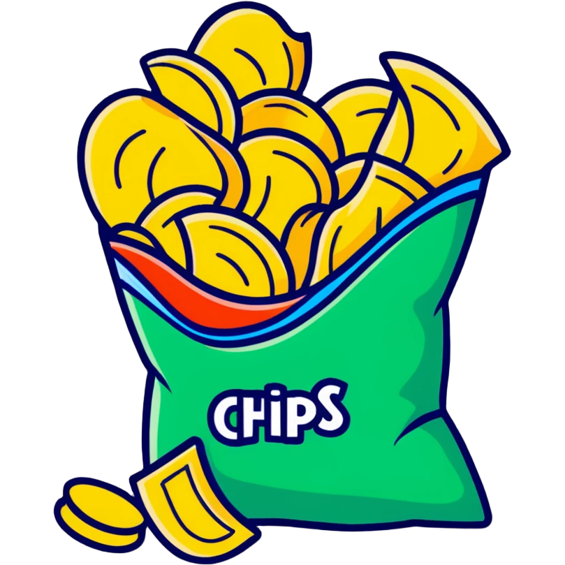 bag of ridged potato chips spilling out emoji