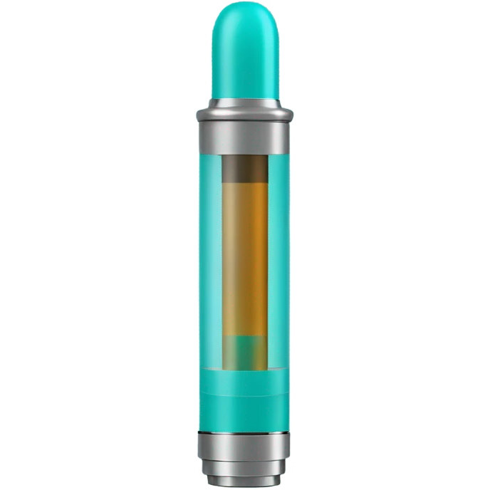  vape cartridge with a turquoise cap emoji