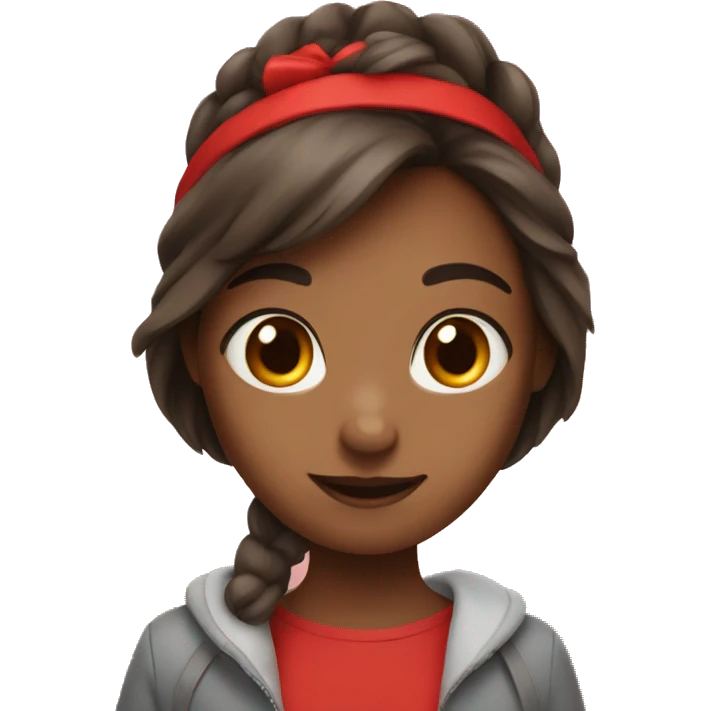 Girl hold a red harte emoji
