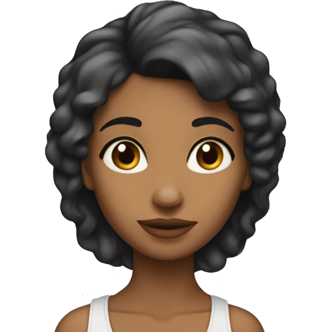 Una chica morena de pelo lacio negro emoji