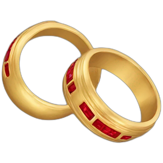 gold ring with red inscription emoji