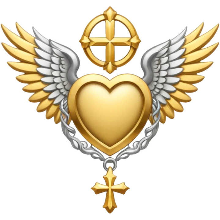 holy saint emblem with silver wings  emoji