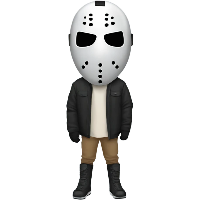Kanye West wearing a hockey mask emoji