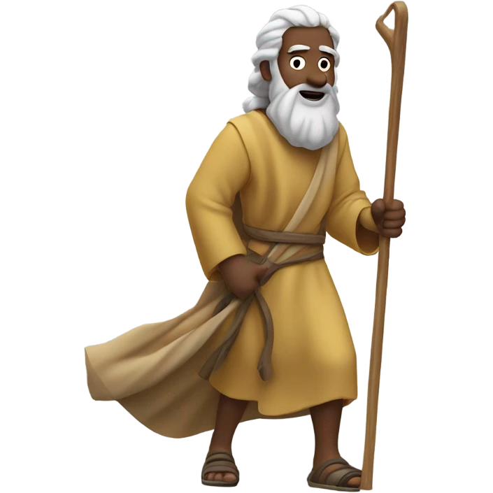 Moses skiing down a mountain  emoji