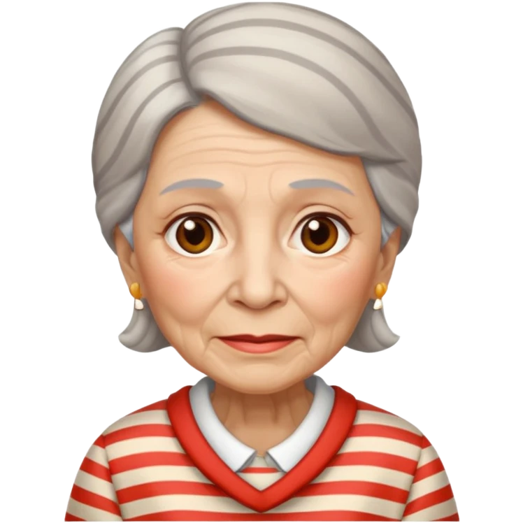 elderly woman with striped clothes emoji