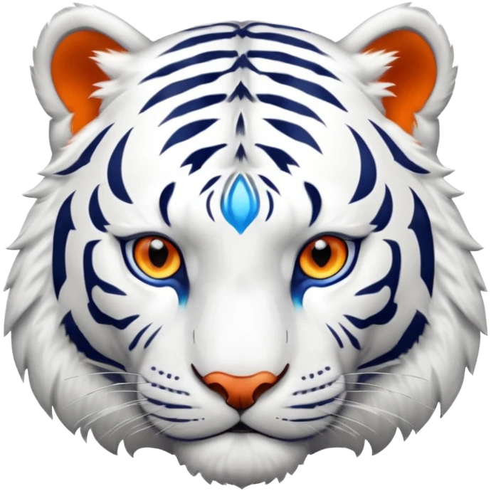 White tiger blue eyes emoji