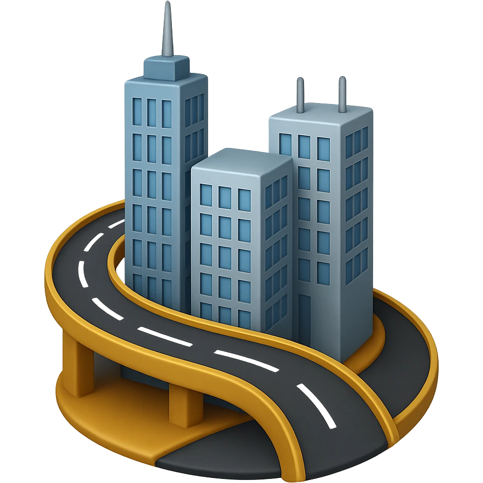 

Сделай детализированное емодзи - небоскребы а рядом дорога-мост, чтобы емодзи олицетворял слово ИНФРАСТРУКТУРА. Дорога может как то закручиваться вокруг небоскребов или просто.

Без фона, на пнг прозначном фоне emoji