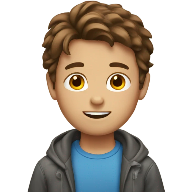 Boy with brown hair emoji
