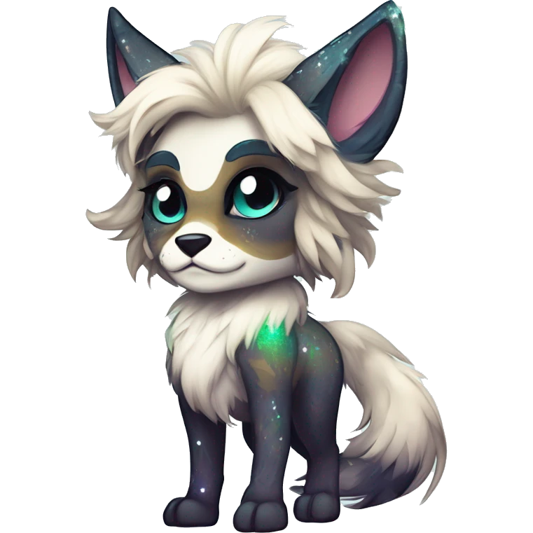 Cool cute Kawaii edgy fantasy animal sparkle fursona Fionbri by griffsnuff & LiLaiRa & Falvie full body emoji