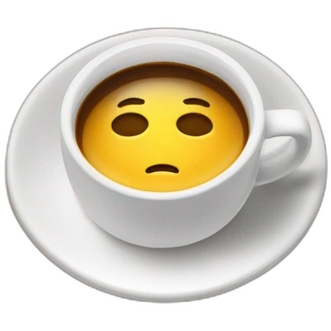Un café avec une petite bulle de conversation pour représenter la discussion autour d'une pause café. emoji