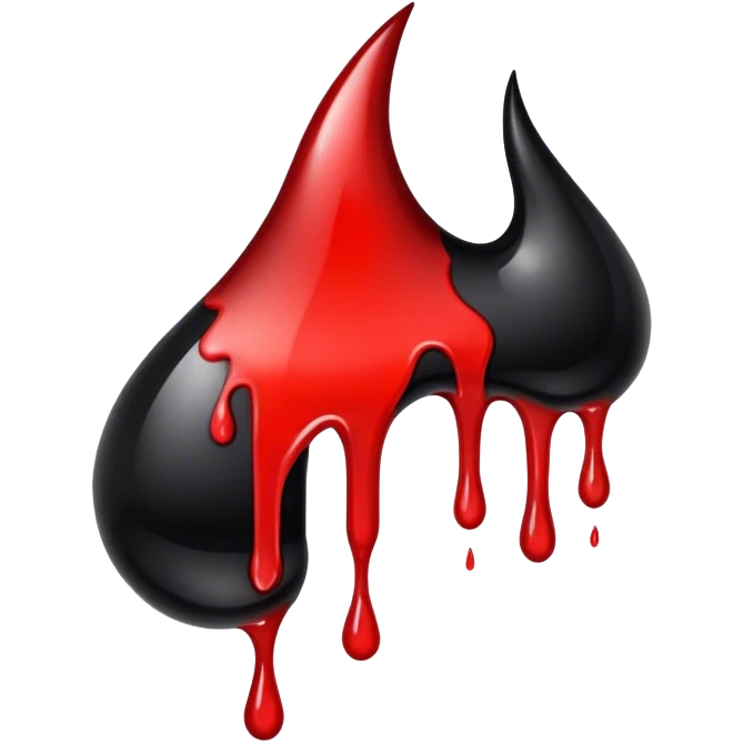 Black glass with blood dripping from it  emoji