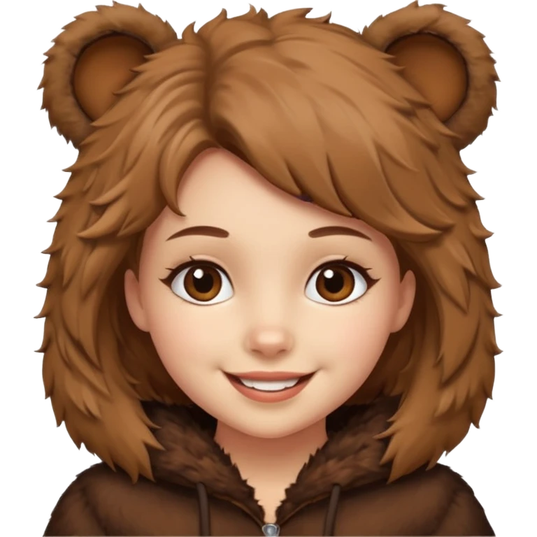 girl wearing bear costume emoji