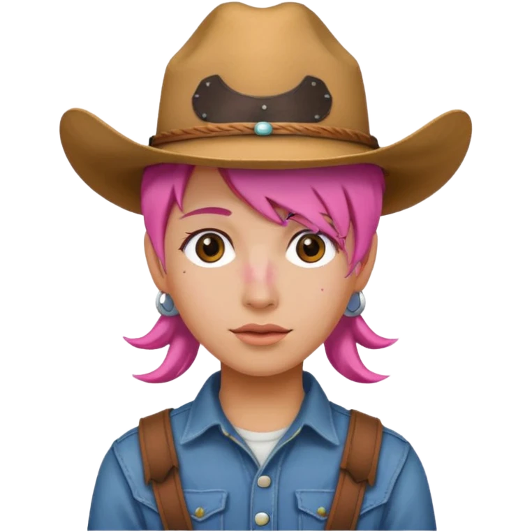 pink hair cowboy emoji