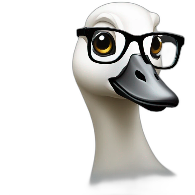 A goose in black glasses emoji