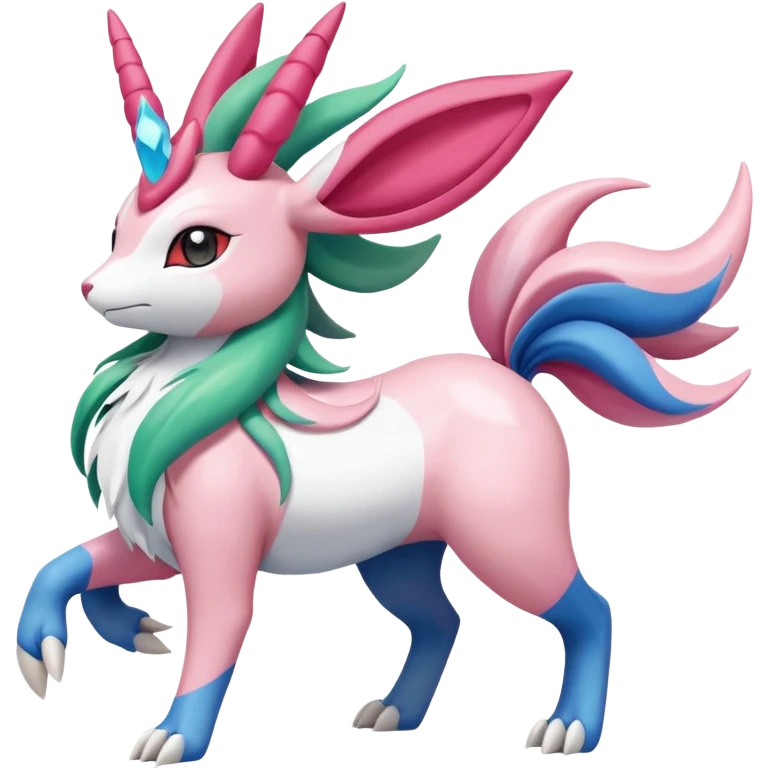 Shaymin-Sylveon-Suicune-Milotic-Amaura-Pokémon-Fakémon-fusion, full body emoji