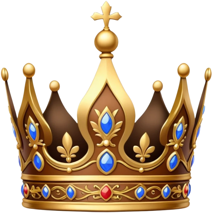 Elegant brown royal crown with gold details emoji