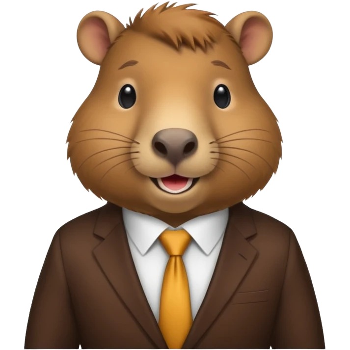 Capybara weating a buisness suit emoji