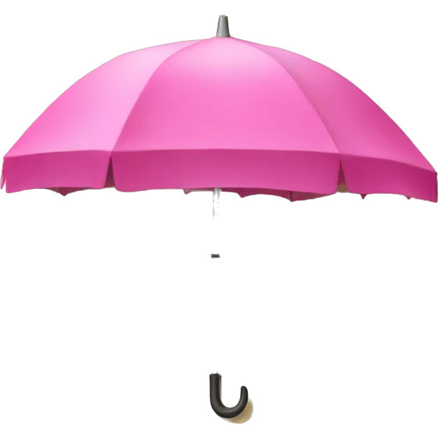 Pink umbrella on the beach emoji
