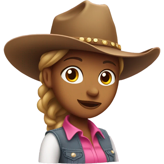 Cowgirl with pink hat  emoji