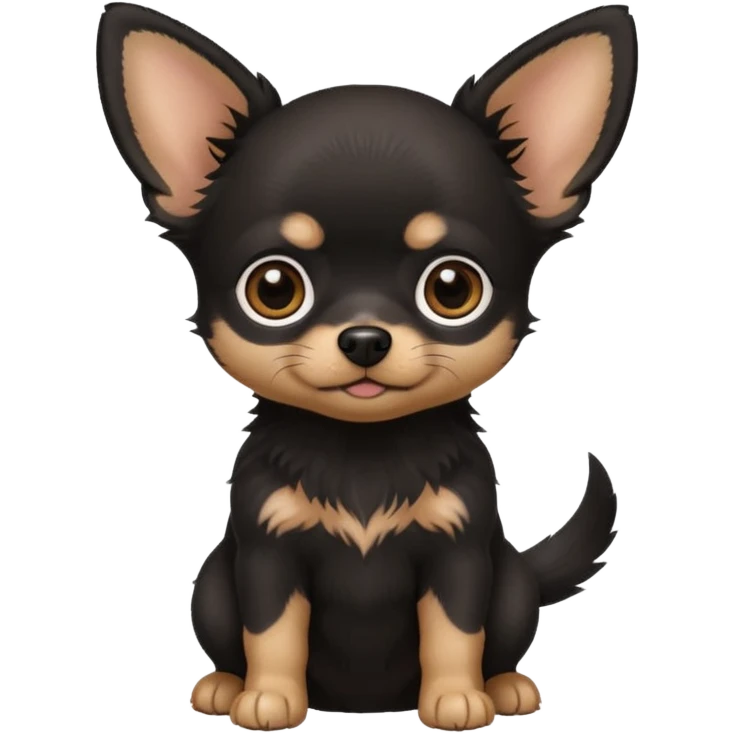 black chihuahua baby dog emoji