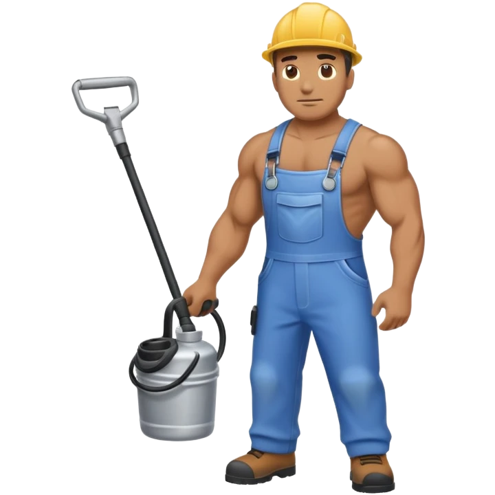 A buff man pressure washing  emoji