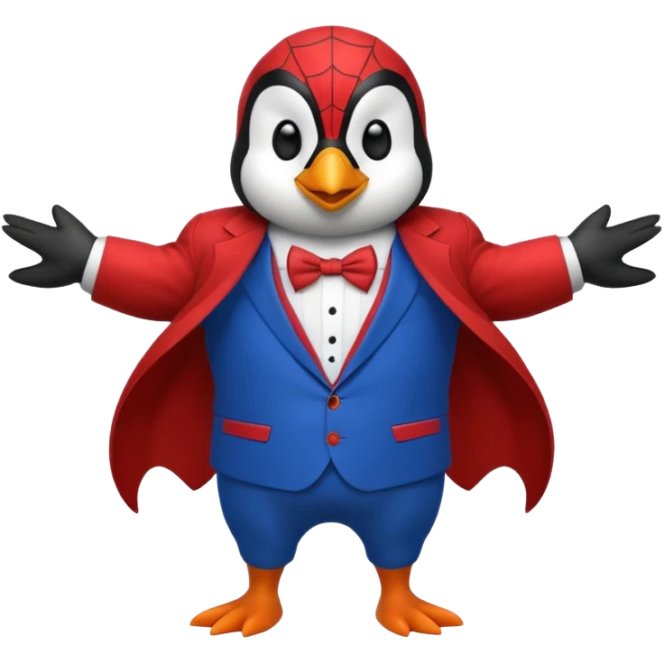 Penguin spiderman without a cape emoji