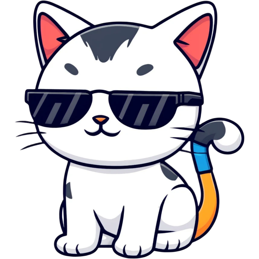 Cat with sunglasses emoji