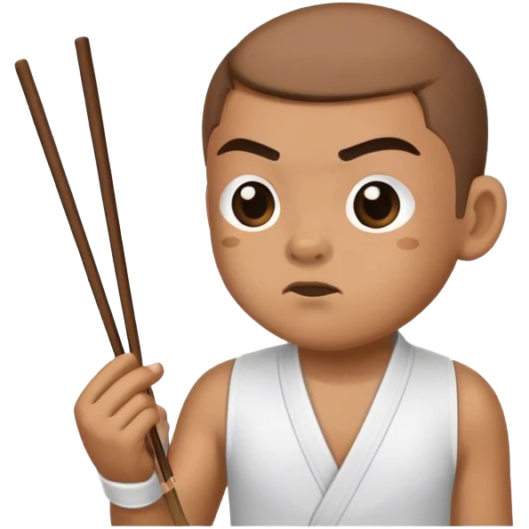 Boxer playing with chopsticks emoji